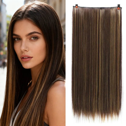 Natural-Looking Clip-In Hair Extensions with Five-Clip Weft for Volume