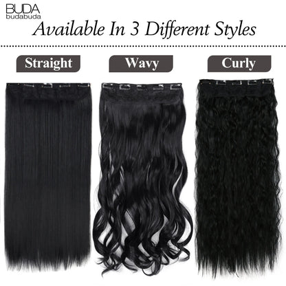 Long Clip In Hair Extensions for Length and Volume 22 Inch