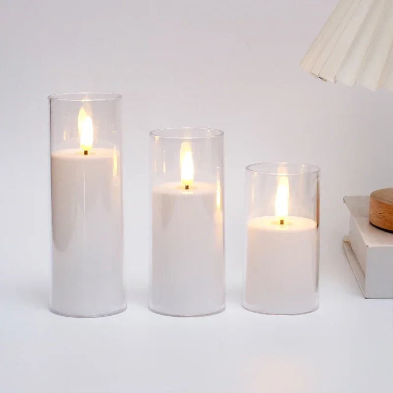 Flameless Candle Set with Remote Timer for Weddings and Parties