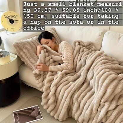 Luxurious Faux Rabbit Fur Throw Blanket - Soft, Warm & Cozy for Couch, Bed, Office, and Travel