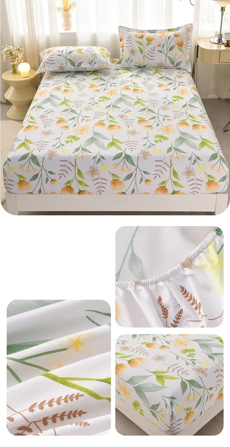 Soft Bedsheet Simple Style Bed Cover Single/Queen/King Size Bed Linen Home Fitted Sheets 침대시트 (Pillowcase Need Order)
