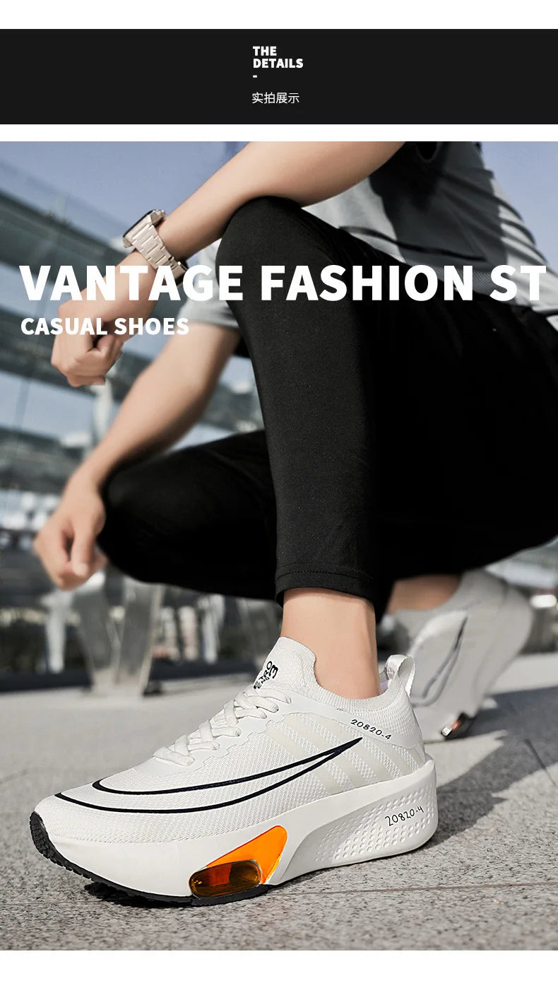 Breathable Sneakers for Marathon Training Cushioned Insole Nonslip Grip