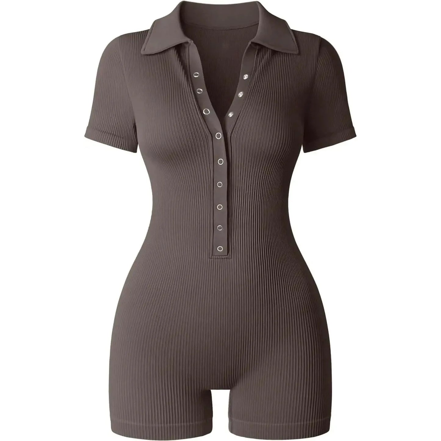 Breathable Collared Jumpsuit with Cinched Waist