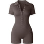 Breathable Collared Jumpsuit with Cinched Waist