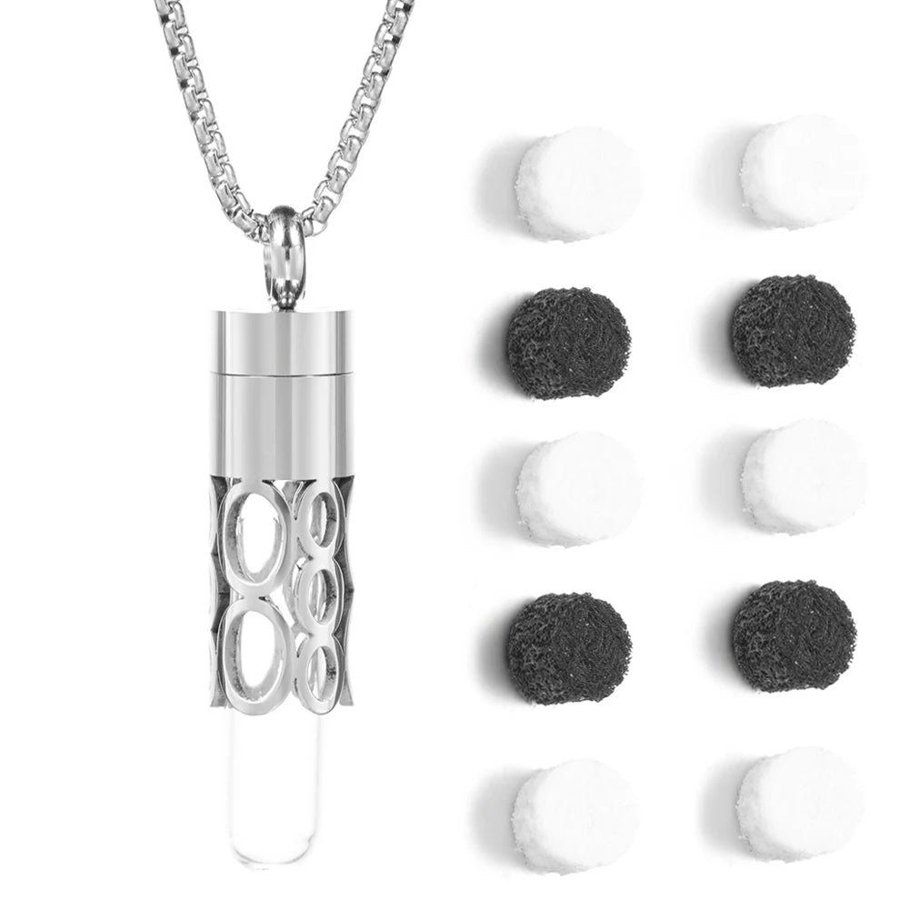 Women’s Diffuser Necklace Stainless Steel Bottle Oil Storage