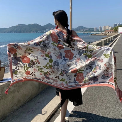 Women's printed beach sarong wrap scarf and sun cover