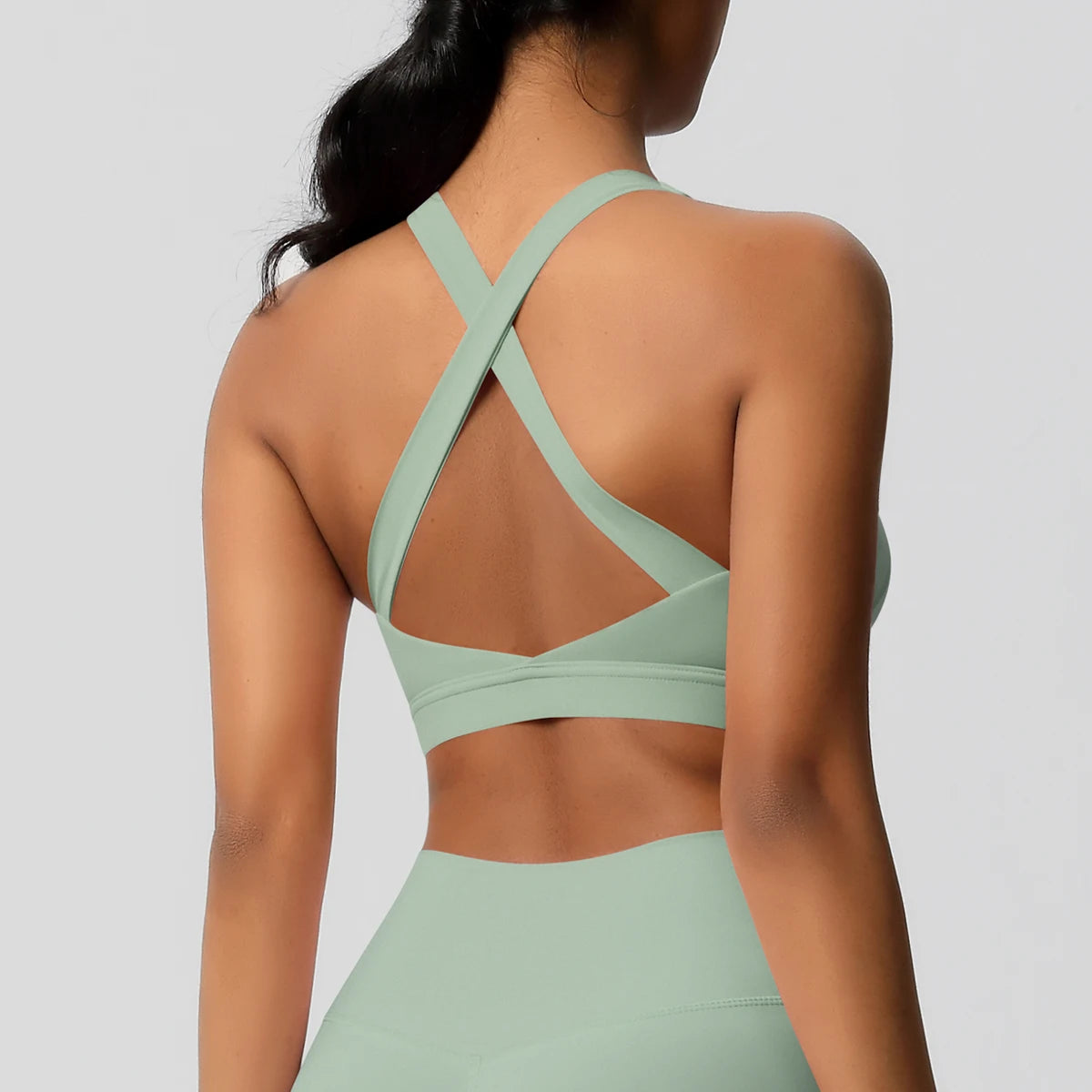 Women’s Yoga Bra Crop Top Nylon Elastane Supportive Sling Back