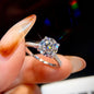 Sparkling Ring with 925 Sterling Silver Setting and Zircon Centerpiece