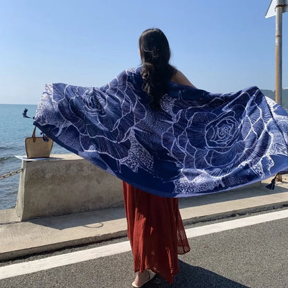 Women's printed beach sarong wrap scarf and sun cover