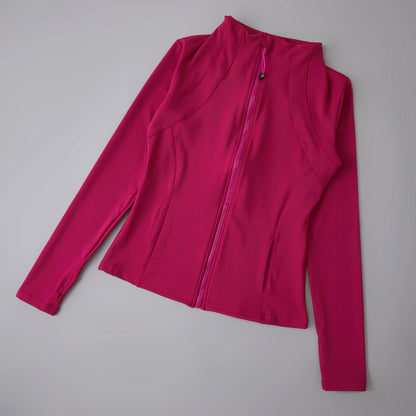 Luxe Yoga fitted Coat Women's Slimming Long Sleeve Fast Running Thin Pilates Fitness Suit Top Clothing