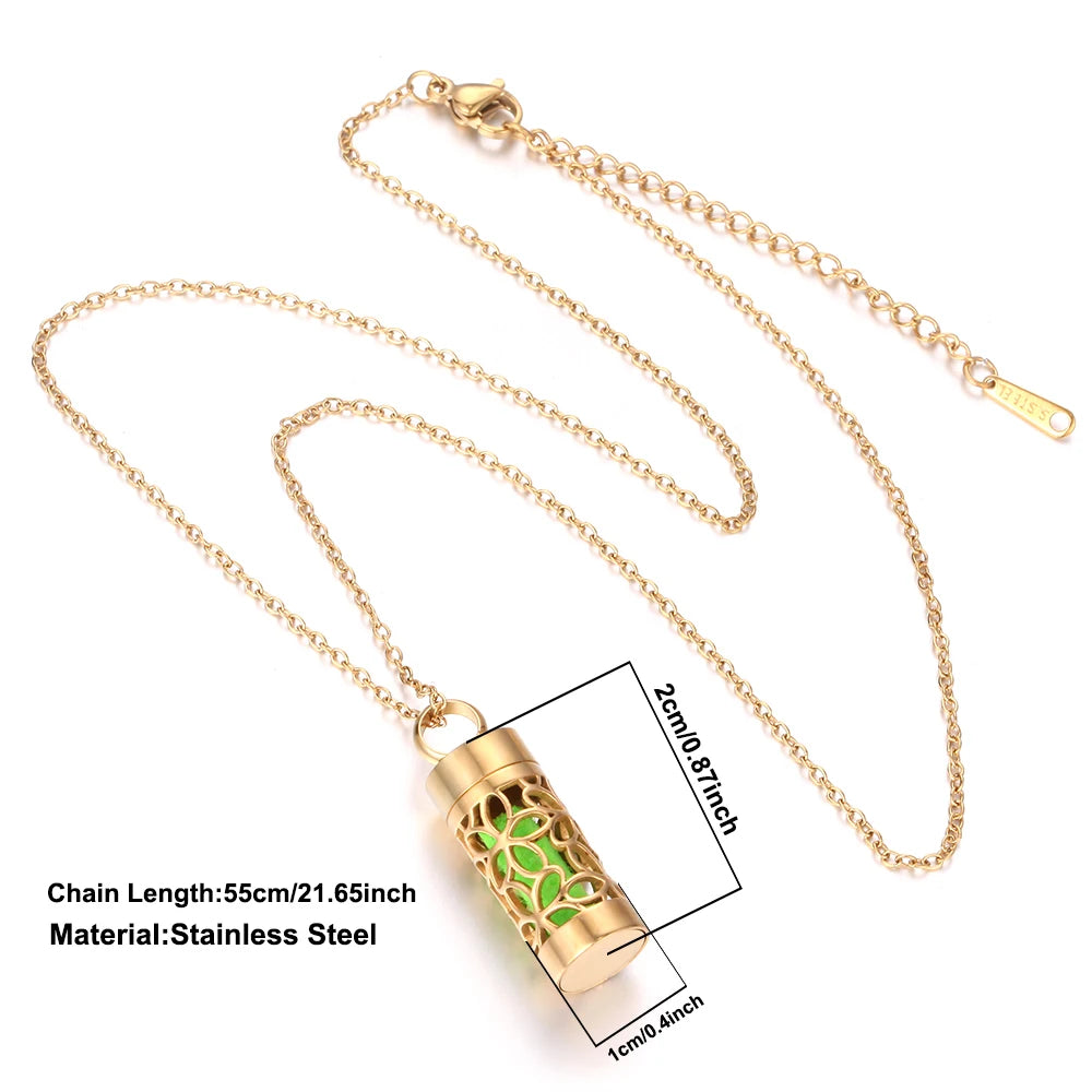 Women’s Stainless Steel Aromatherapy Diffuser Necklace For Essential Oils