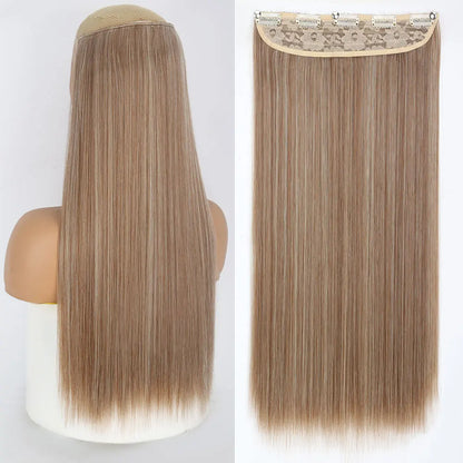 Heat-Resistant Clip-In Hair Extensions Five Clips for Dark Hair