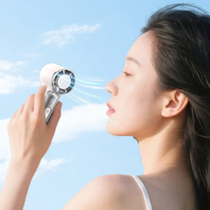 Portable Handheld Plastic Mini Fan With Led Display On The Go