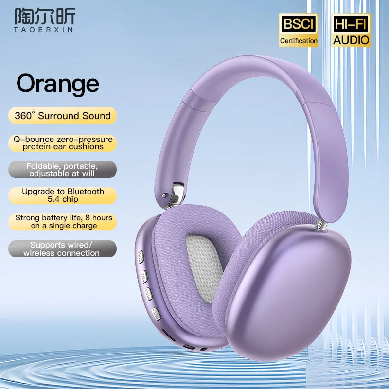 Bluetooth over-ear headphones with active noise cancellation