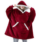 Unisex Microfiber Wearable Blanket Hoodie With Oversized Hooded Soft Texture Warm