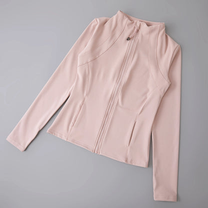 Long Sleeve sport fitness yoga clothing womens fitness crop top coat outfits for women slim yoga jackets zipper sport jacket