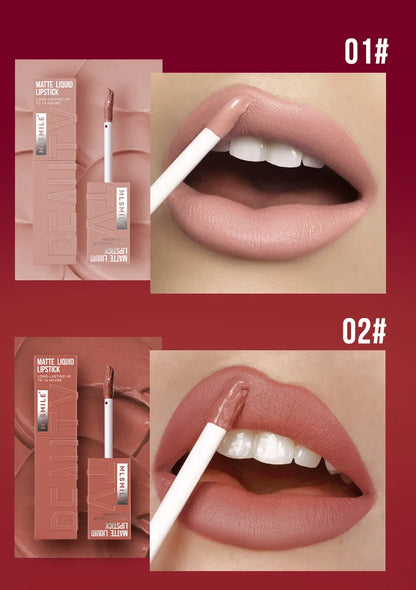 3 PCS Matte Ink Liquid Lipstick Long Lasting Velvet Nude Lip Gloss Non-stick Cup Waterproof Lips Tint Waterproof Make Up