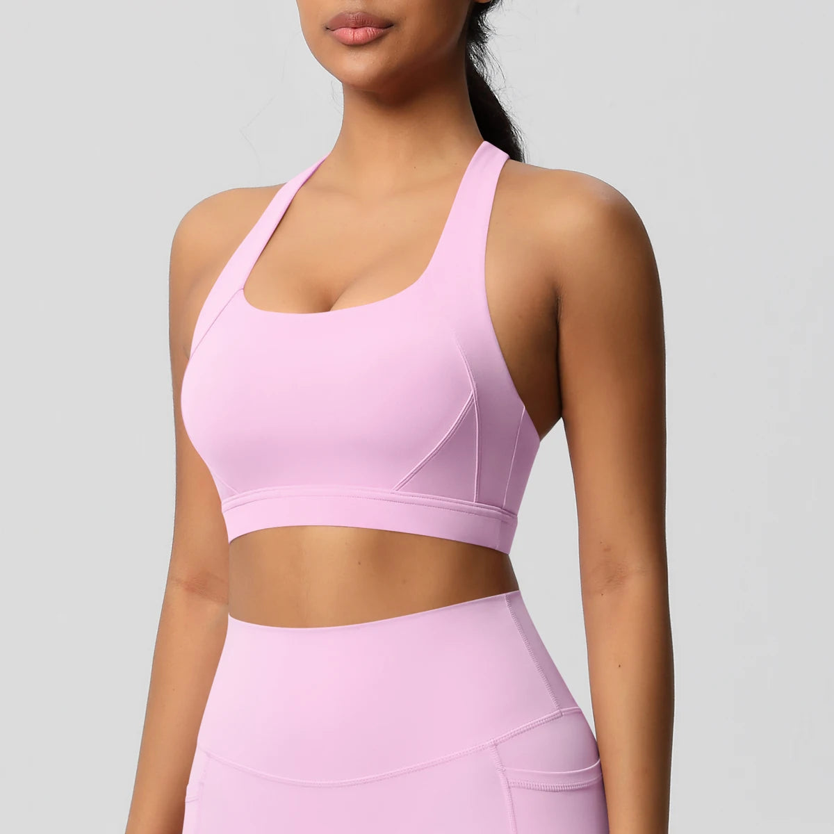 Women’s Yoga Bra Crop Top Nylon Elastane Supportive Sling Back