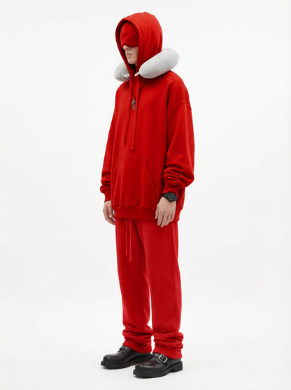 Unisex Cotton Blend Fleece Hoodie And Pants Set With Relaxed Fit And Soft Texture