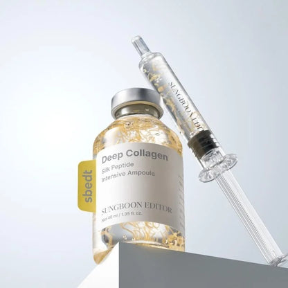 Korean Skincare Kit Featuring Deep Collagen Silk Peptide Ampoule And Power Boosting Cream In Serum For Brightening