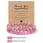 Beachwear Style Bracelet Set for Couples with Natural Amethyst Cat Eye Beads and Gift Card