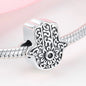 925 Silver Blue Enamel Fatima Hand Charm - DIY Jewelry Beads for Charm Bracelets