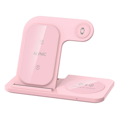 Foldable Wireless Dock for Smartphones and Earbuds 3-in-1