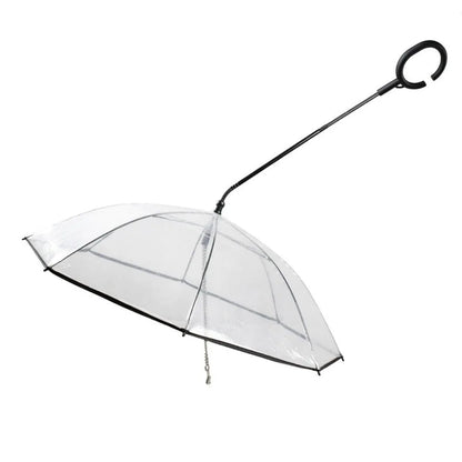 Detachable Clear Pet Dog Umbrellas C-Shape Handle with Leash Doggy Poncho Adjustable Rainproof Raincoat for Dogs Pet Supplies