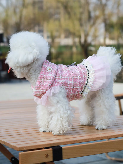 Plaid dog dress for dressed-up days