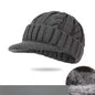 Men's Short-Brimmed Baseball Cap Classic Fashion Winter Warm Baseball Cap Thickened Braided Knitted Hat