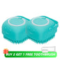 Pet Bath Brush With Soft Silicone Bristles And Dispenser For Dogs And Cats