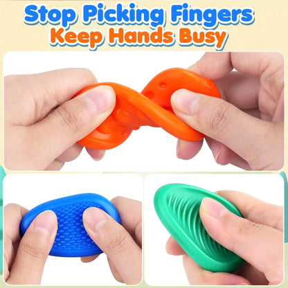 Sensory Silicone Fidget Toy Stone Set Six Pack For Calming Relief