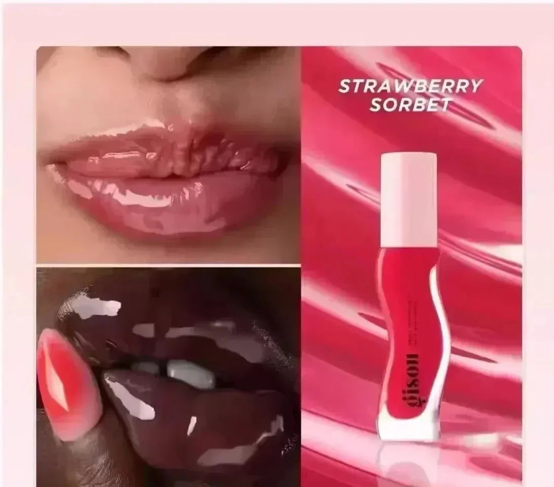 Hydrating Lip Oil with Cherry Honey Strawberry Gloss Delivers Moisture