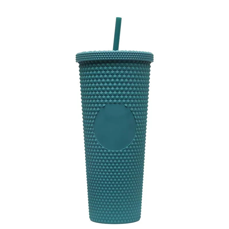 2026 Luxury Diamond Cold Cup Tumbler with Straw | Double Wall Iced Coffee Cup | Starbucks-Style Reusable Cup