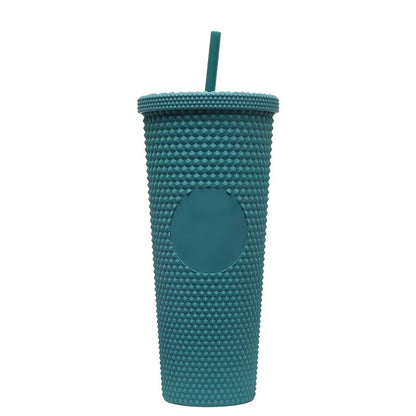 2026 Luxury Diamond Cold Cup Tumbler with Straw | Double Wall Iced Coffee Cup | Starbucks-Style Reusable Cup
