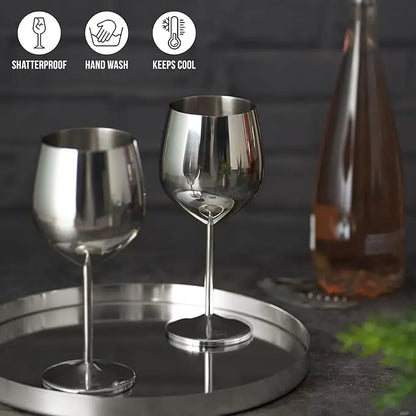 New Stainless Steel Glass Cocktail Creative Metal Wine Glass Bar Restaurant Champagne Glass Red Wine Glass Drinkware Barware Cup