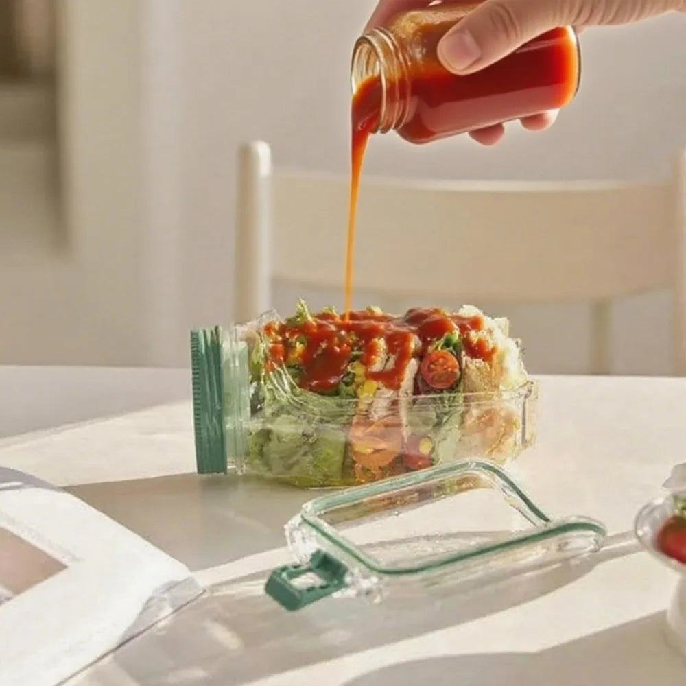 Fresh Vertical Salad Container with Side Openings for Mess Free Access