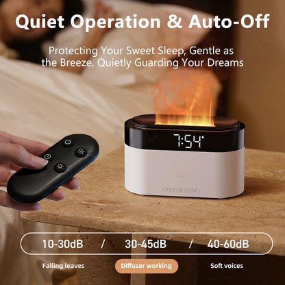 Aroma Air Humidifier Essential Oil Diffuser - Fire Flame Humidifier with Alarm Clock Remote Control