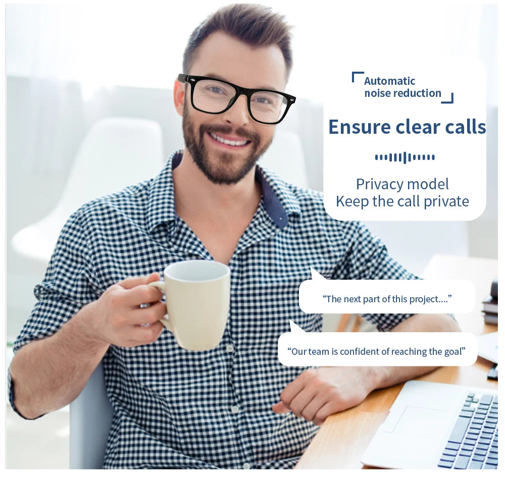 Smart Translate Glasses With Bluetooth Calling And Noise Canceling Music