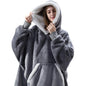 Unisex Microfiber Wearable Blanket Hoodie With Oversized Hooded Soft Texture Warm