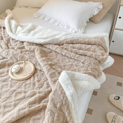 Ultra Blanket With Double Layer Milk Velvet And Lambswool Warmth