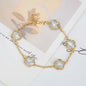 Silver Plated Rose Gold Clover Bracelet - Luxurious High Quality Jewelry for Women