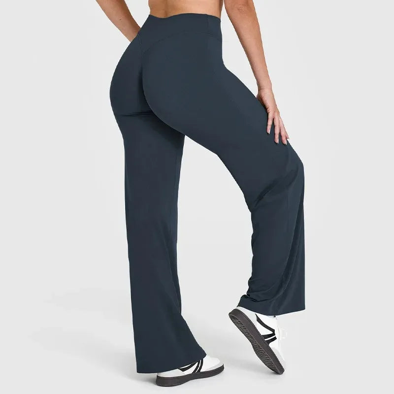 Yoga Pants Mid Rise Straight Leg Fit Second Skin Feel