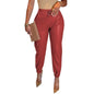 Sculpted PU Leather Pants With High Waist And Relaxed Harem Fit For Versatile Office To Evening Wear