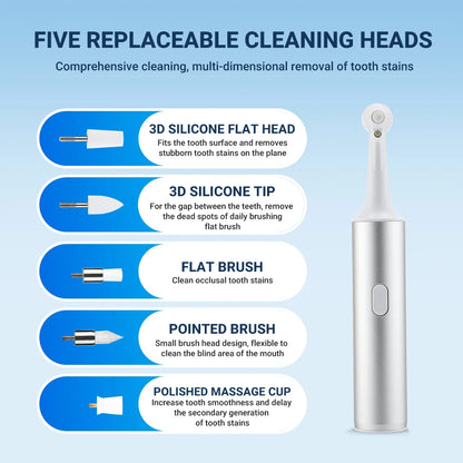 Electric Tooth Polisher - 4 Modes Dental Tartar Remover Plaque Stains Cleaning Teeth Whitening Tool