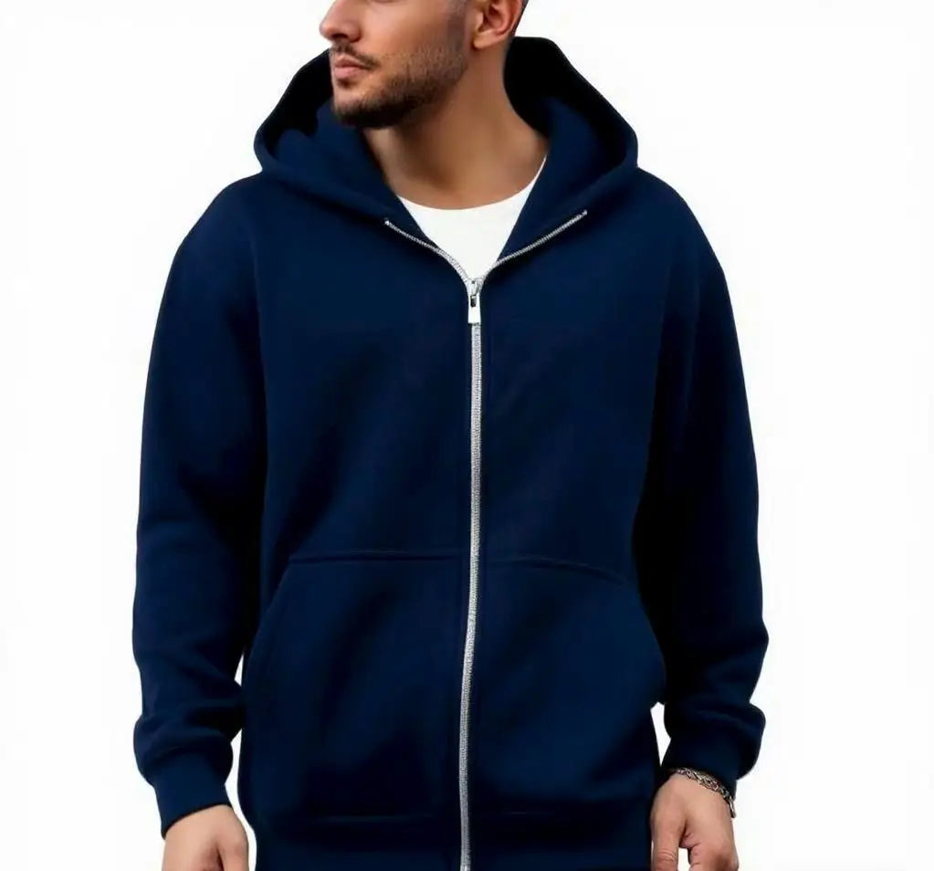 Street Style Backpack Hoodies Men Loose Zip Hooded Sweatshirt Attached Bags and Pockets Y2K Style Integrated School Bag Hoodie