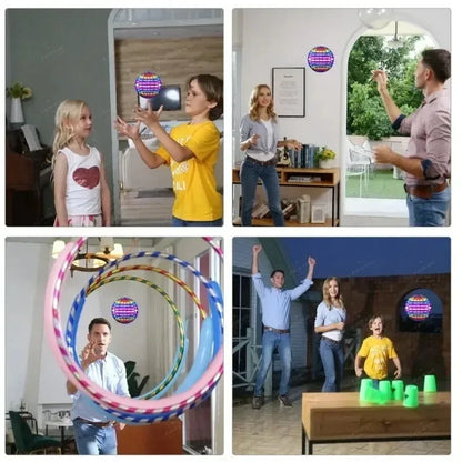 LED Flying Ball Boomerang Toy Hovering Light Up Orb for Nighttime Play