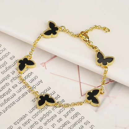 Silver Plated Rose Gold Clover Bracelet - Luxurious High Quality Jewelry for Women
