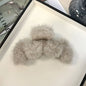 New Plush Hair Claw Women Elegant Acrylic Hairpins Faux Fur Hair Clip Barrette Crab Headwear for Girls Hair Accessories