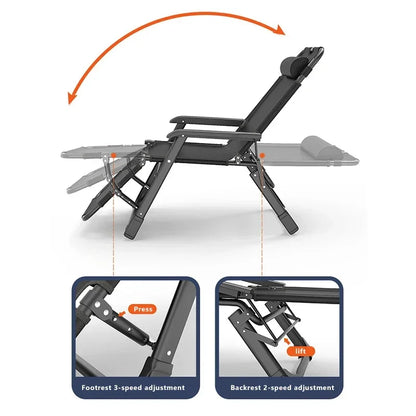 Portable office and household folding bed Ultra light height adjustable outdoor Camp bed Beach march recliner